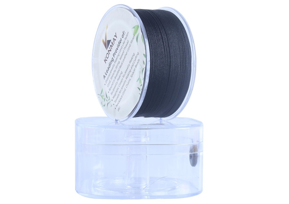 KONMAY 0.6mm Black Nylon String with Case for Braided 0.6mm