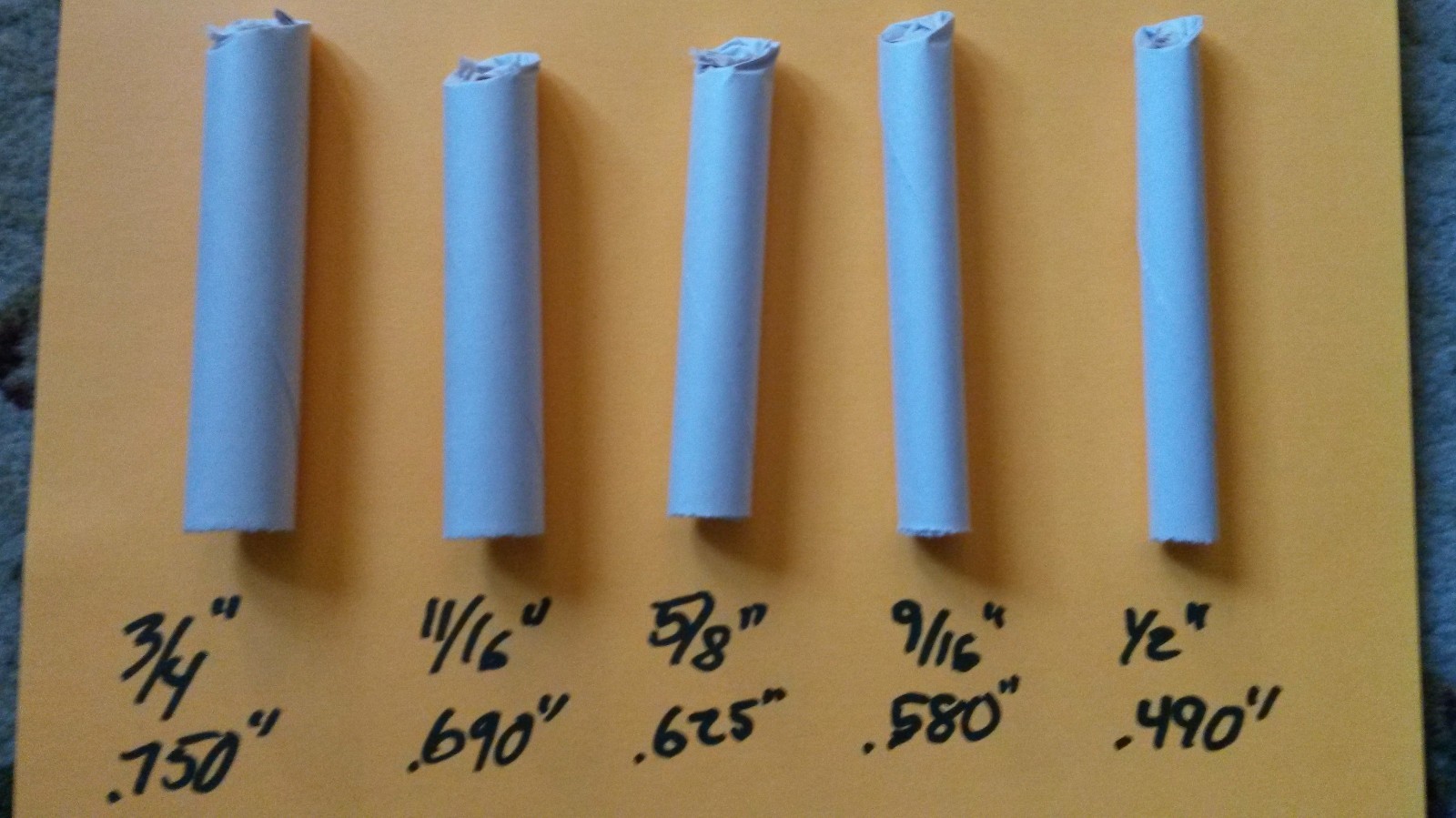 250 Musket 5/8" .625" Paper Tubes for Revoluntionary War Civil War Reenactments