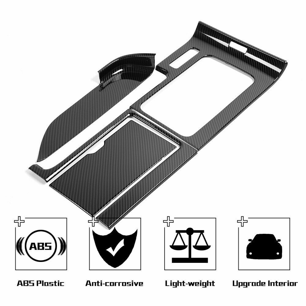 Carbon Fiber Center Console Gear Shift Cup Holder Trim for 2010-14 Ford Mustang