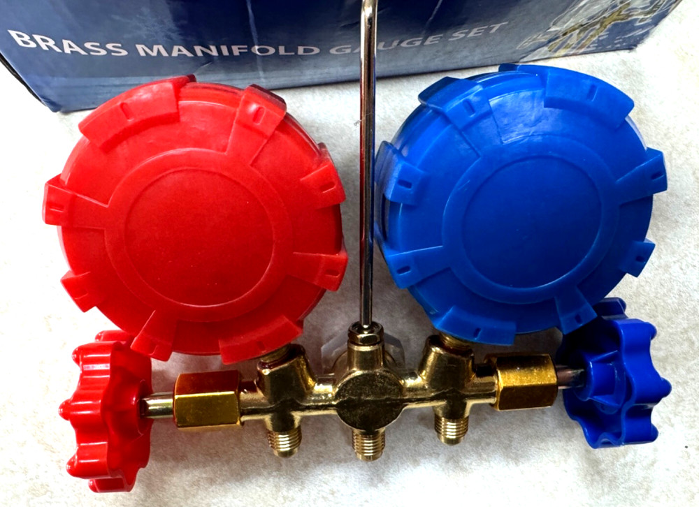BRASS MANIFOLD GAUGE SET WITH BOX