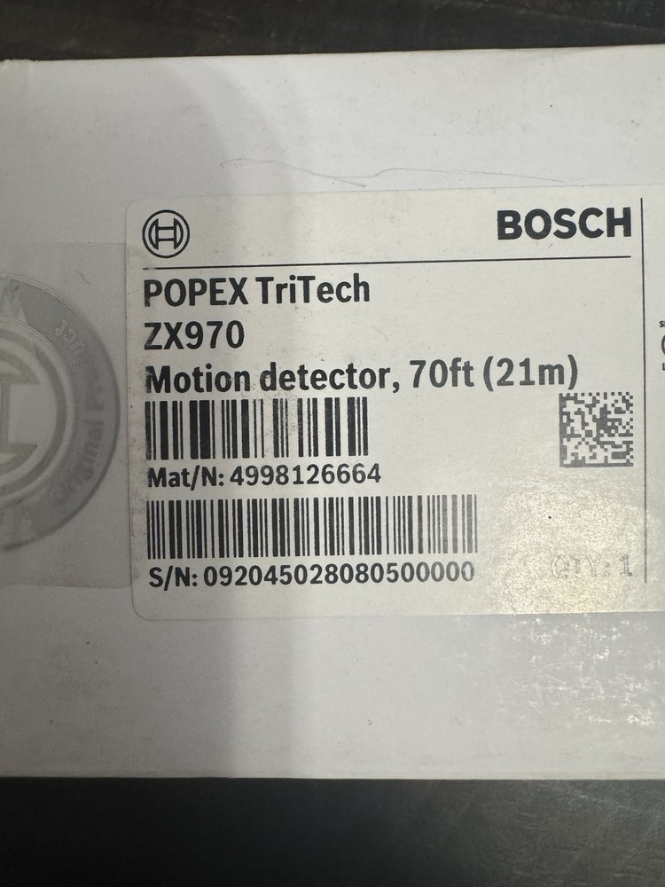 Bosch Popex Tritech ZX970 Motion Detector,70ft
