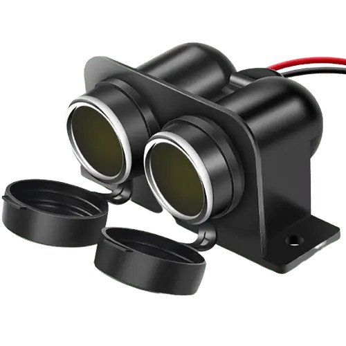 Nilight Dual Cigarette Lighter Socket with Wire 12V Dual Power Plug Replacement
