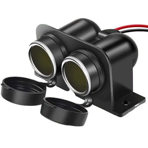 Nilight Dual Cigarette Lighter Socket with Wire 12V Dual Power Plug Replacement