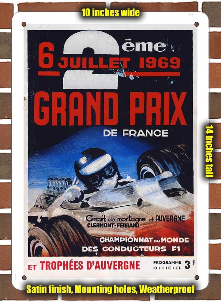 Metal Sign - 1969 Clermont-Ferrand Racing Program - 10x14 inches