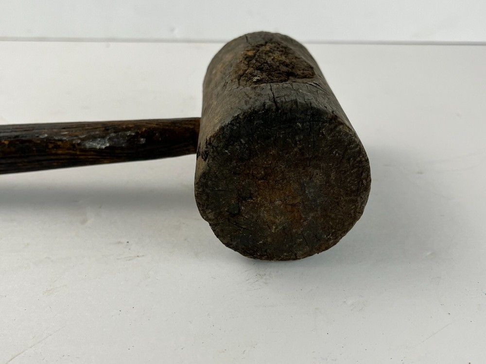 Antique Wood Handle Mallet Handle Primitive 5 x 10"