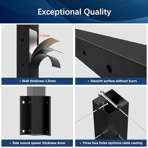 Side Mount Inner Corner Post (Post Body 47.6"), 42" 1 Corner Post-Inner-1 Pack