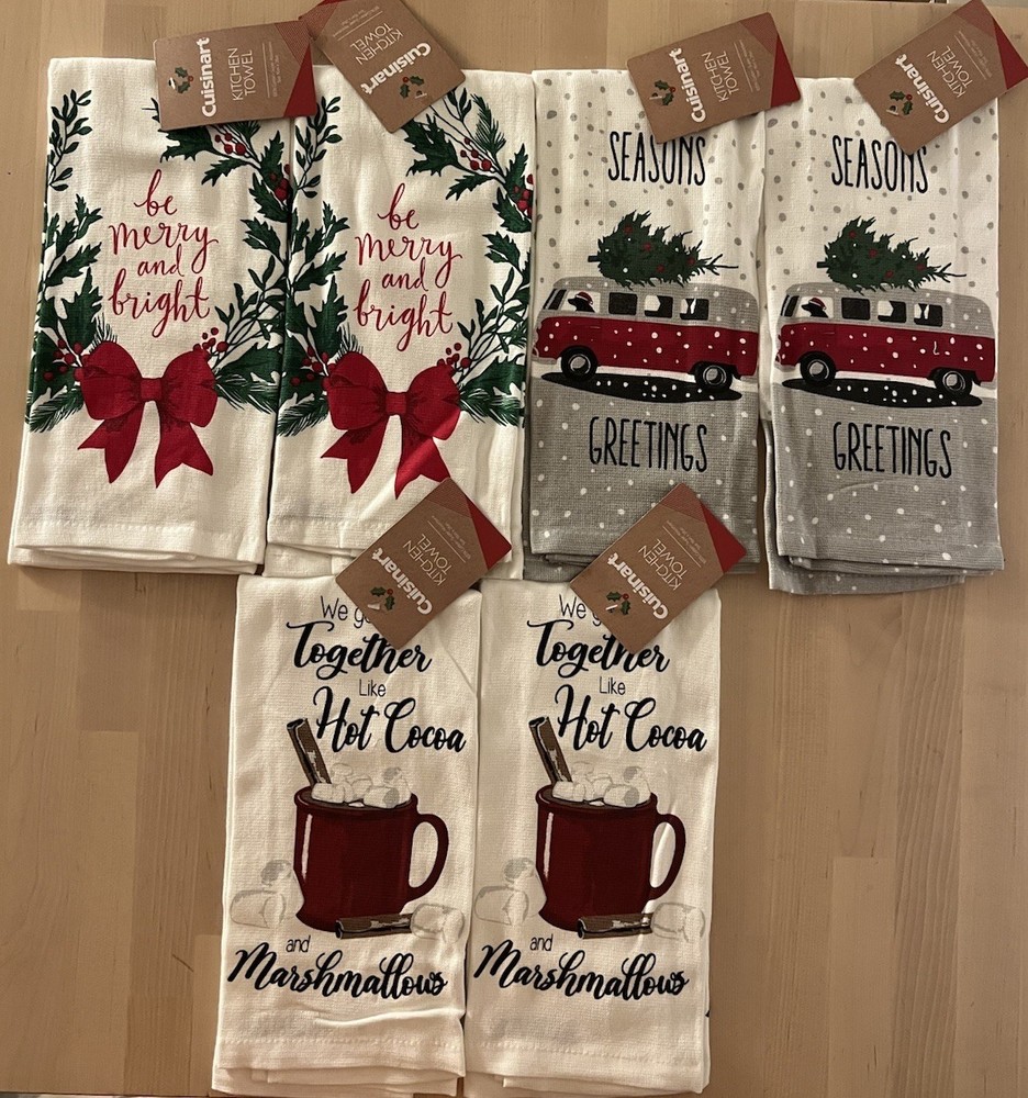 Cuisinart Christmas Kitchen Towels Bundle 3 Sets