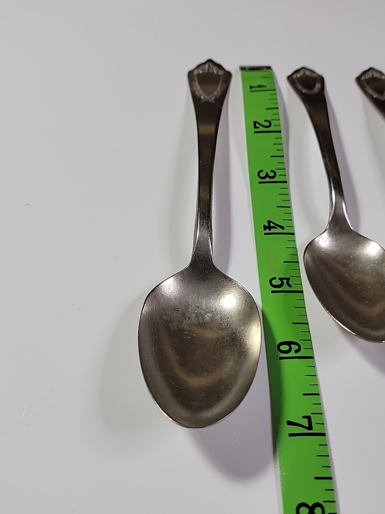 WARWICK WAW2 Pattern oval soup spoon and three teaspoon lot. Very nice.