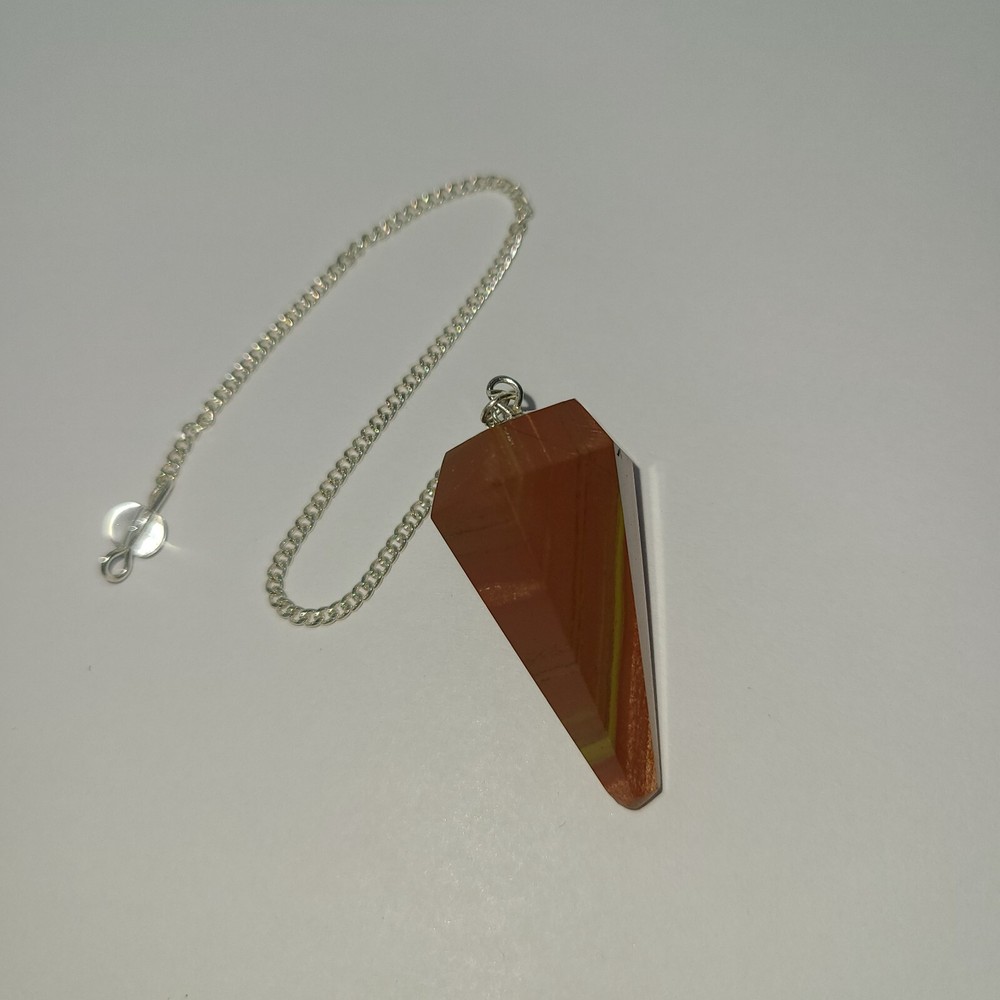 Red Jasper Faceted Cone Crystal Dowsing Pendulum Divination Tool