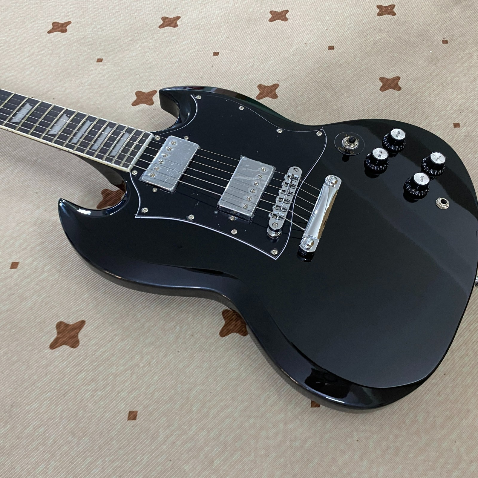 low price SG Standard Electric guitar Chrome hardware Ebony BlackChrome Hardware