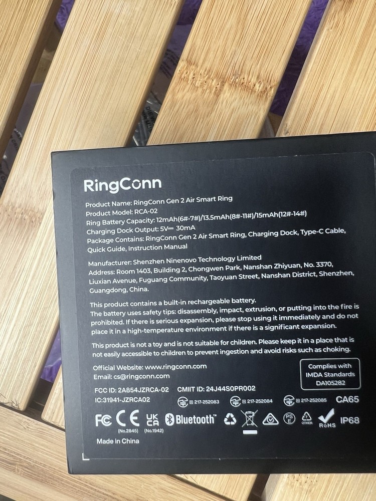 RingConn Gen 2 Air Smart Ring - Size 8 (Dune Gold)
