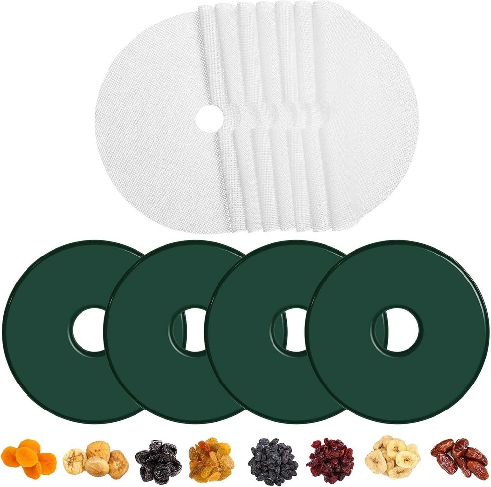 12 Pcs Round Dehydrator Sheets Non Stick Silicone Dehydrator Mats with