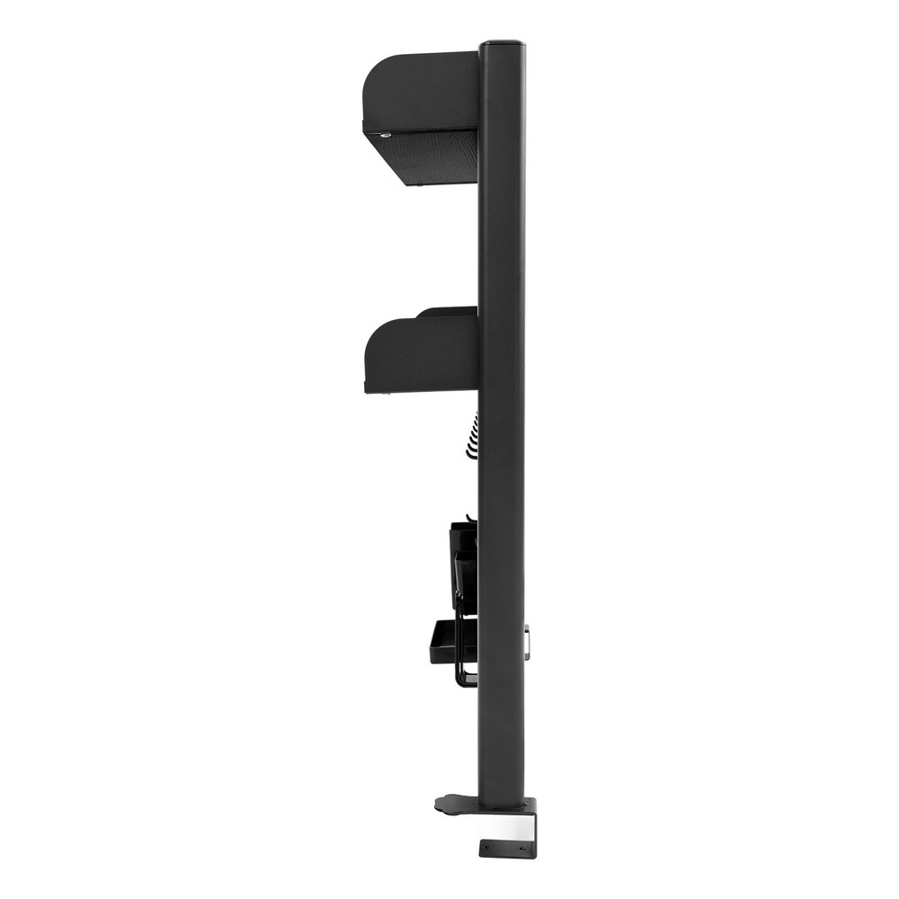 Premium Black Desktop Bookshelf with Adjustable Shelves & Pegboard Organizer