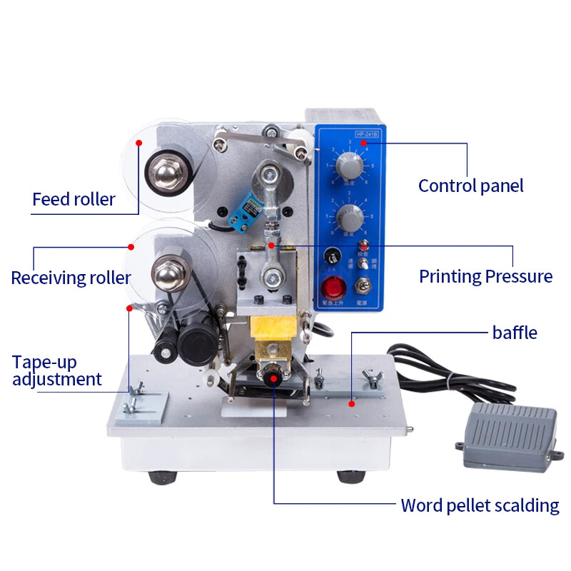 Electric Coding Date Printing Machine/Color Ribbon Batch Stamp Date Printer