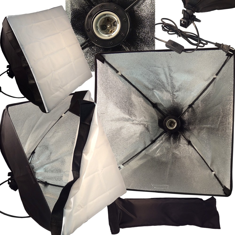 Softbox Video Light Photo Studio Lighting 50*50cm/20x20" Light head E27 socket
