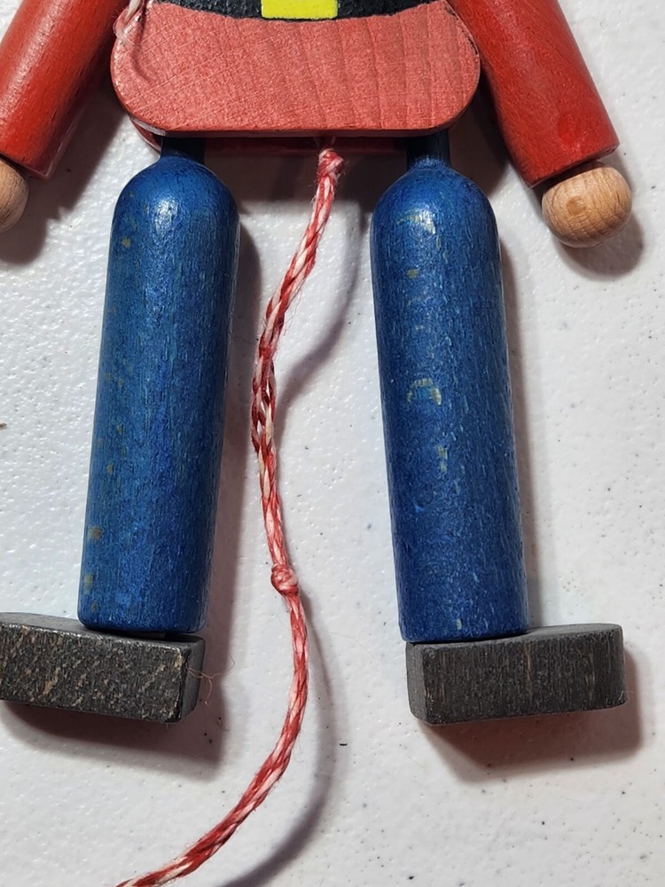 Vintage Pull String Wooden Toy Soldier