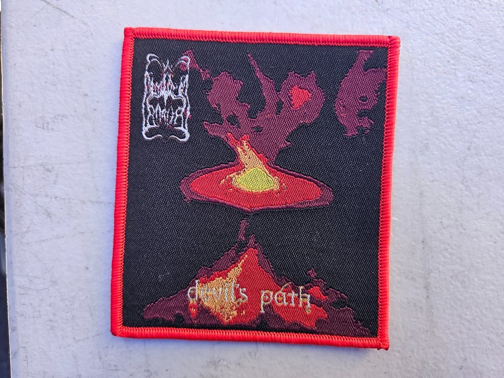 DIMMU BORGIR, DEVIL'S PATH, SEW ON RED BORDER WOVEN PATCH