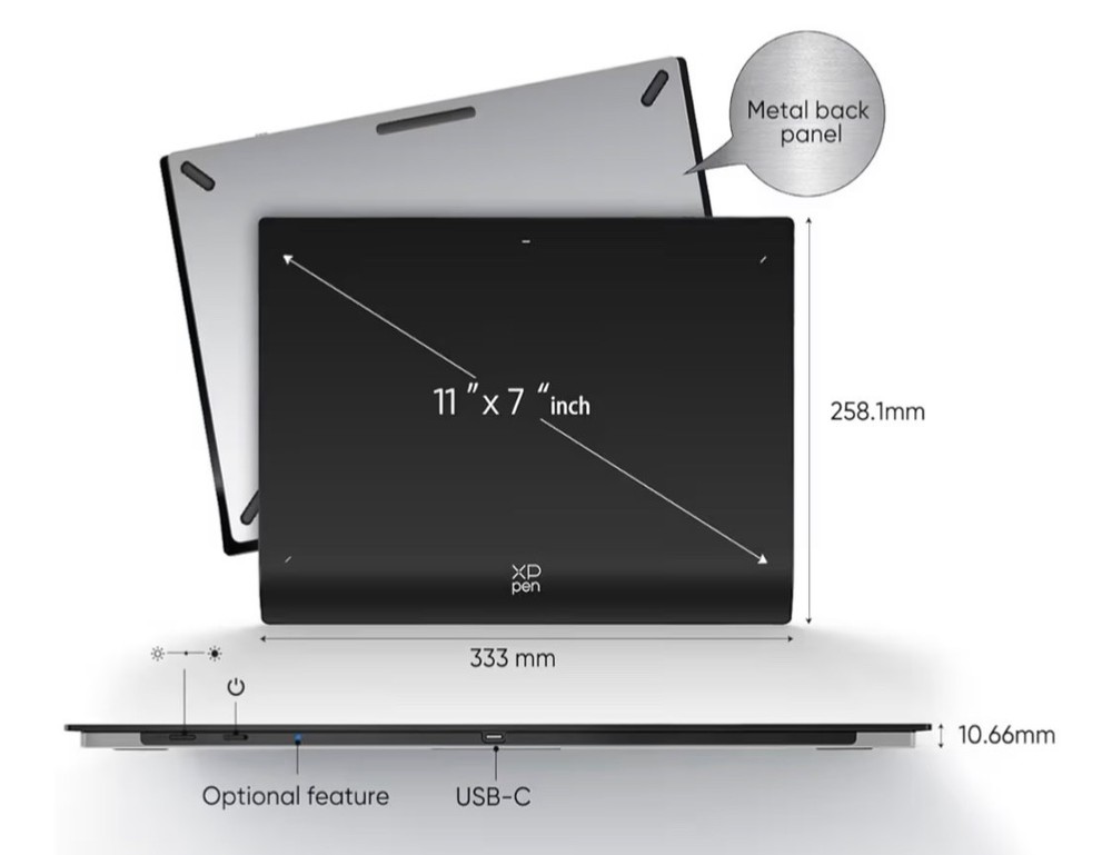 Wireless Drawing Tablet Deco Pro LW 2nd, 11 Inch Bluetooth Computer Graphics Tab