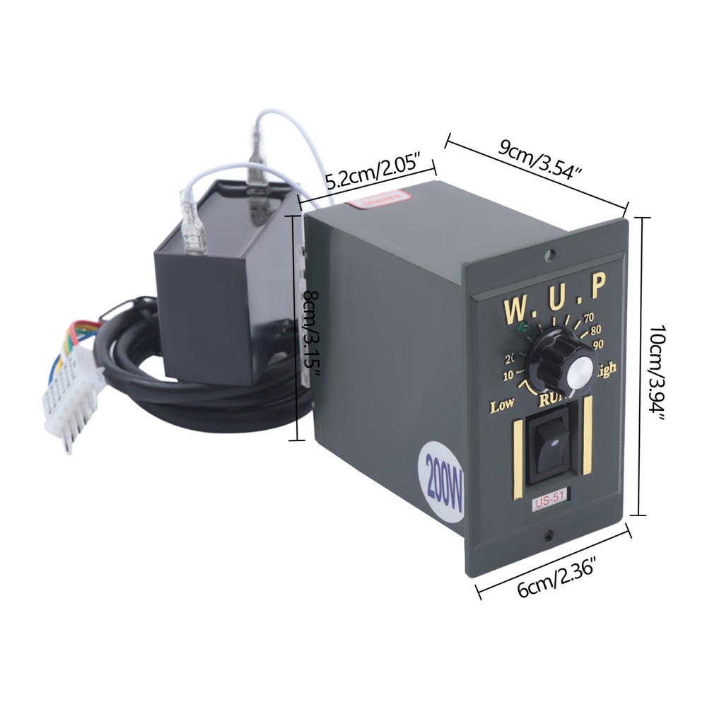 200W 20K Adjustable Speed Motor AC Gear Motor Reversible Motor with Controller