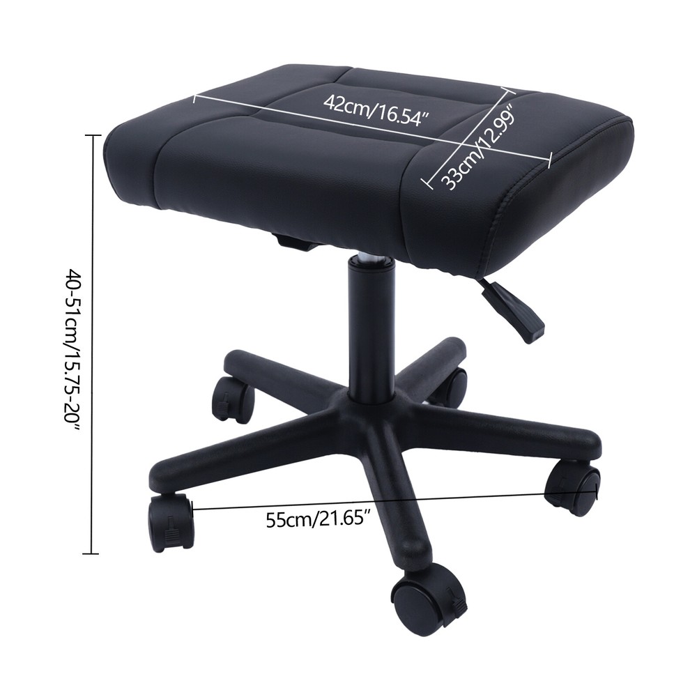 Adjustable Office Foot Stool with Wheels, Height Adjustable Rolling Leg Rest