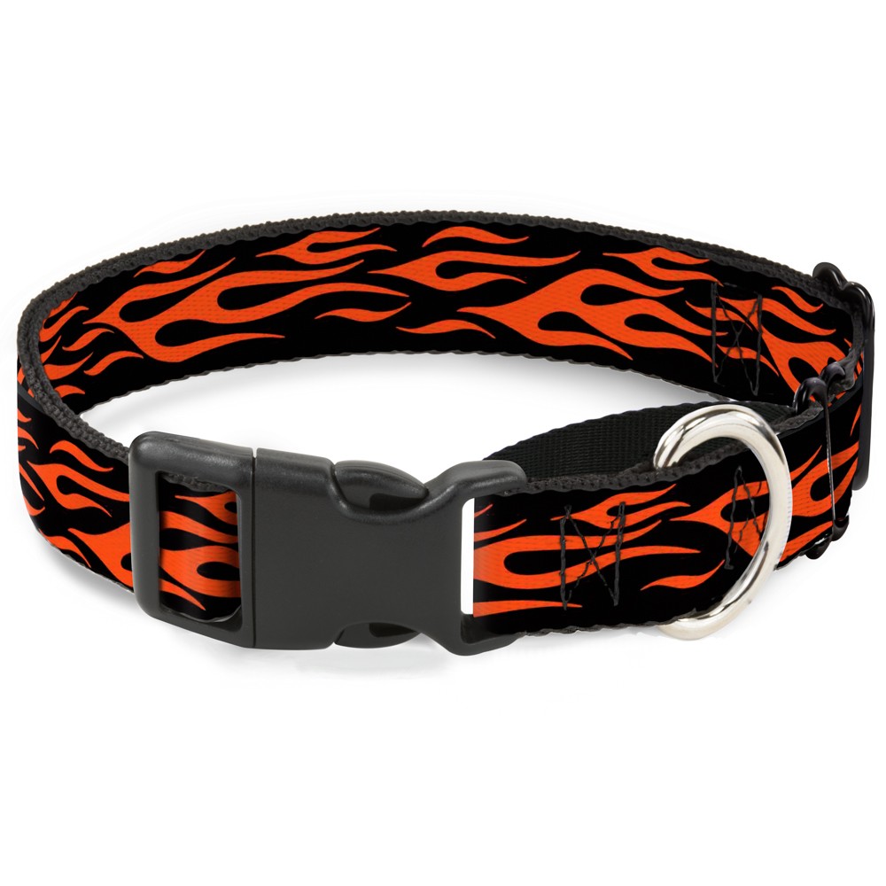 Plastic Martingale Collar Flame Orange Medium 11-17"