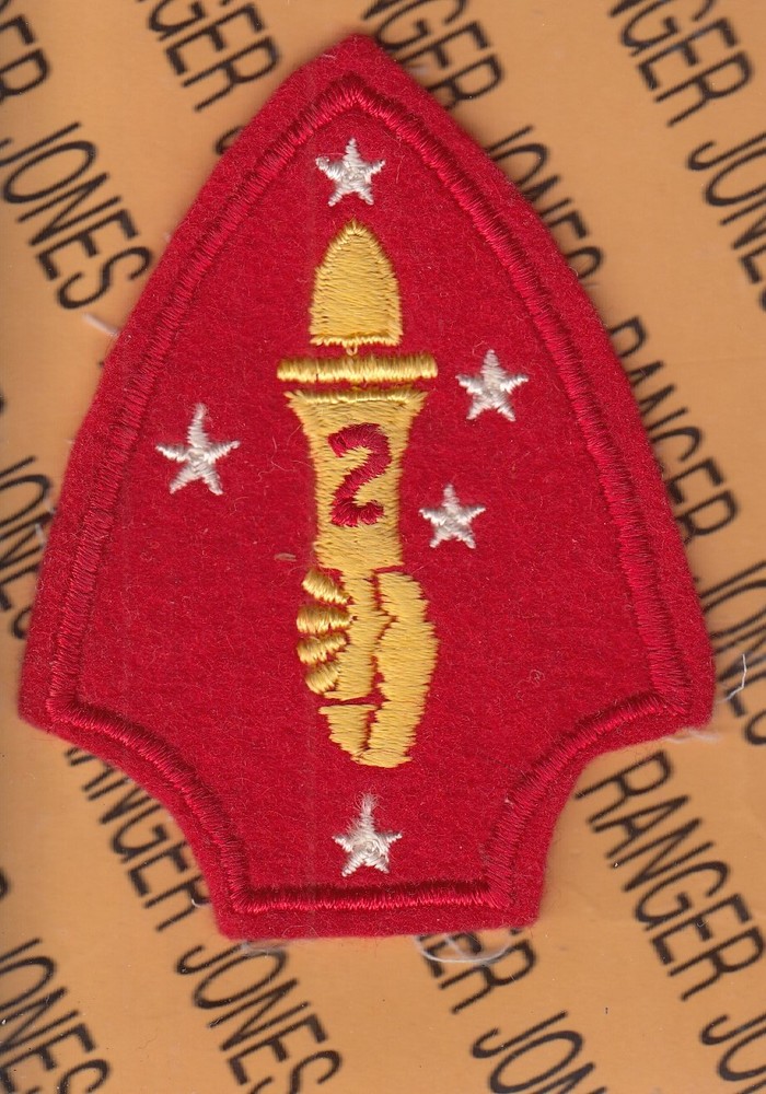 WWII USMC Marine Corps 2nd MARINE DIVISION Type 2 ~3.75" wool patch c/e