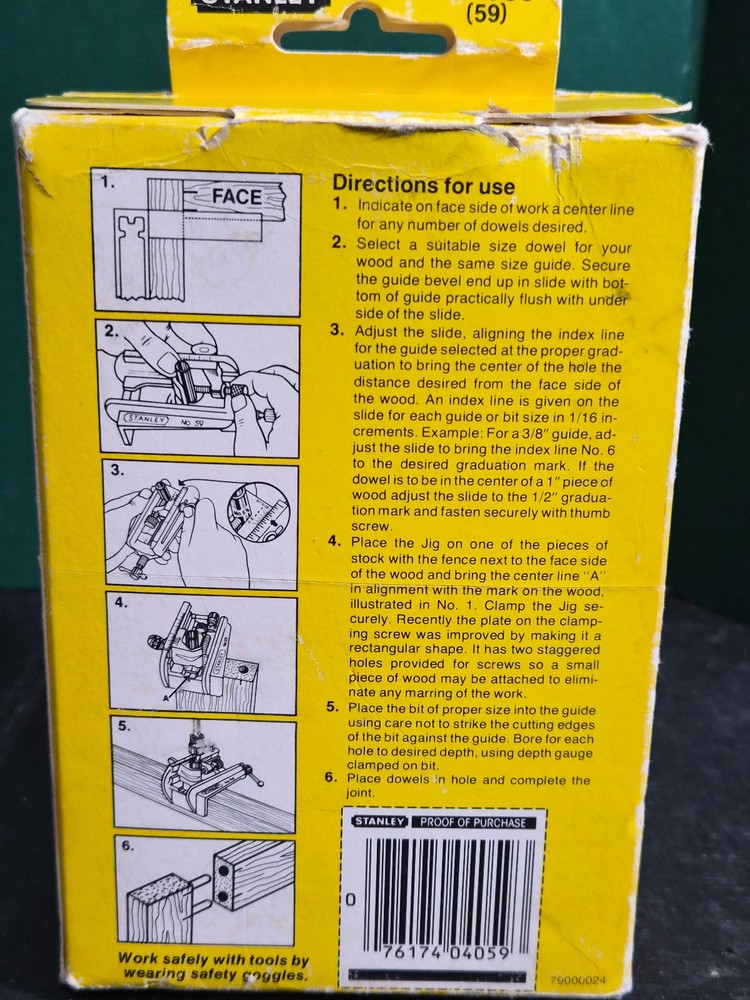Stanley Doweling Jig 59 04-059 with box