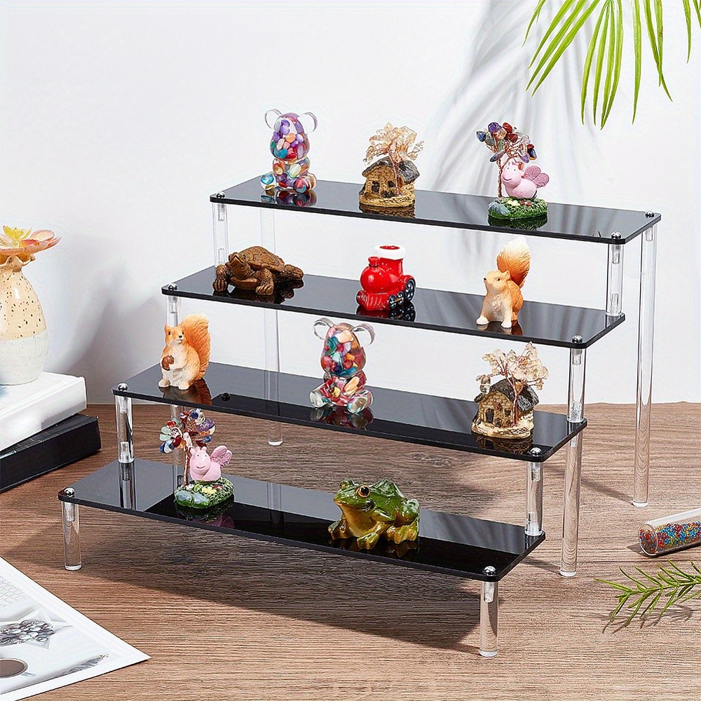1set 4-Tier Assembled Transparent Acrylic Organizer Display Risers for Action