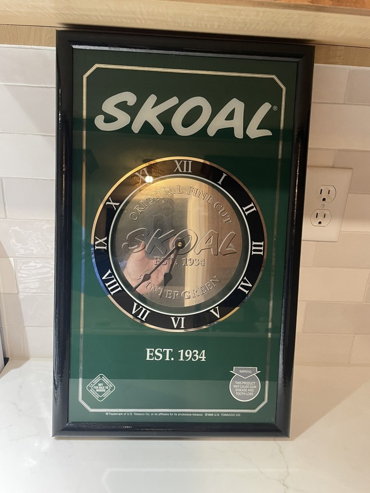 Skoal 21.5"x13" Hanging Clock - Clock Needs Replaced