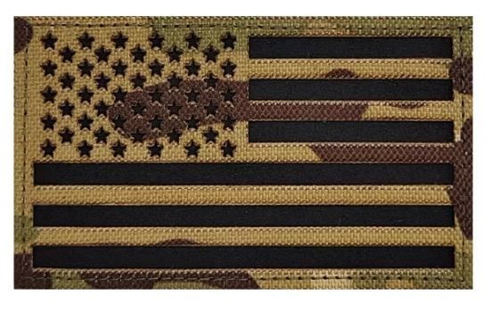 IR Infrared American Flag Patch 3x2" Nylon Reflective Tactical Hook Loop Emblem