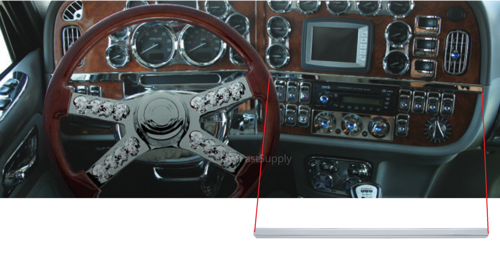 Right Side Chrome Dash Panel Trim for 2006+ Peterbilt Console