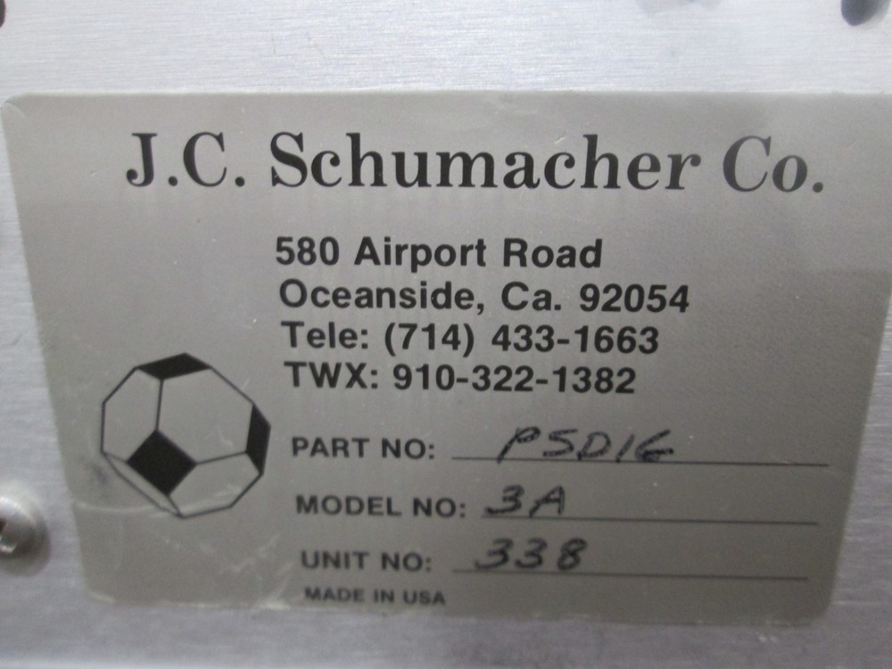 Schumacher, Source Temperature Controller Power Supply, Model 3A, For Parts