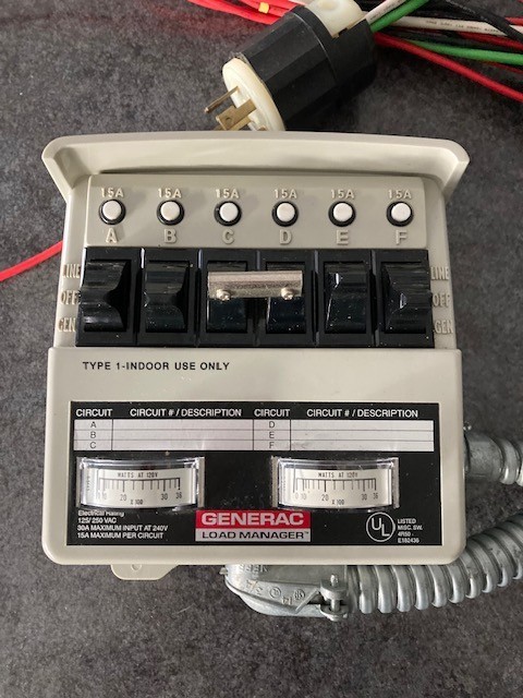 Generac Portable Generator Power Transfer System With Load Manager Model 1276-1