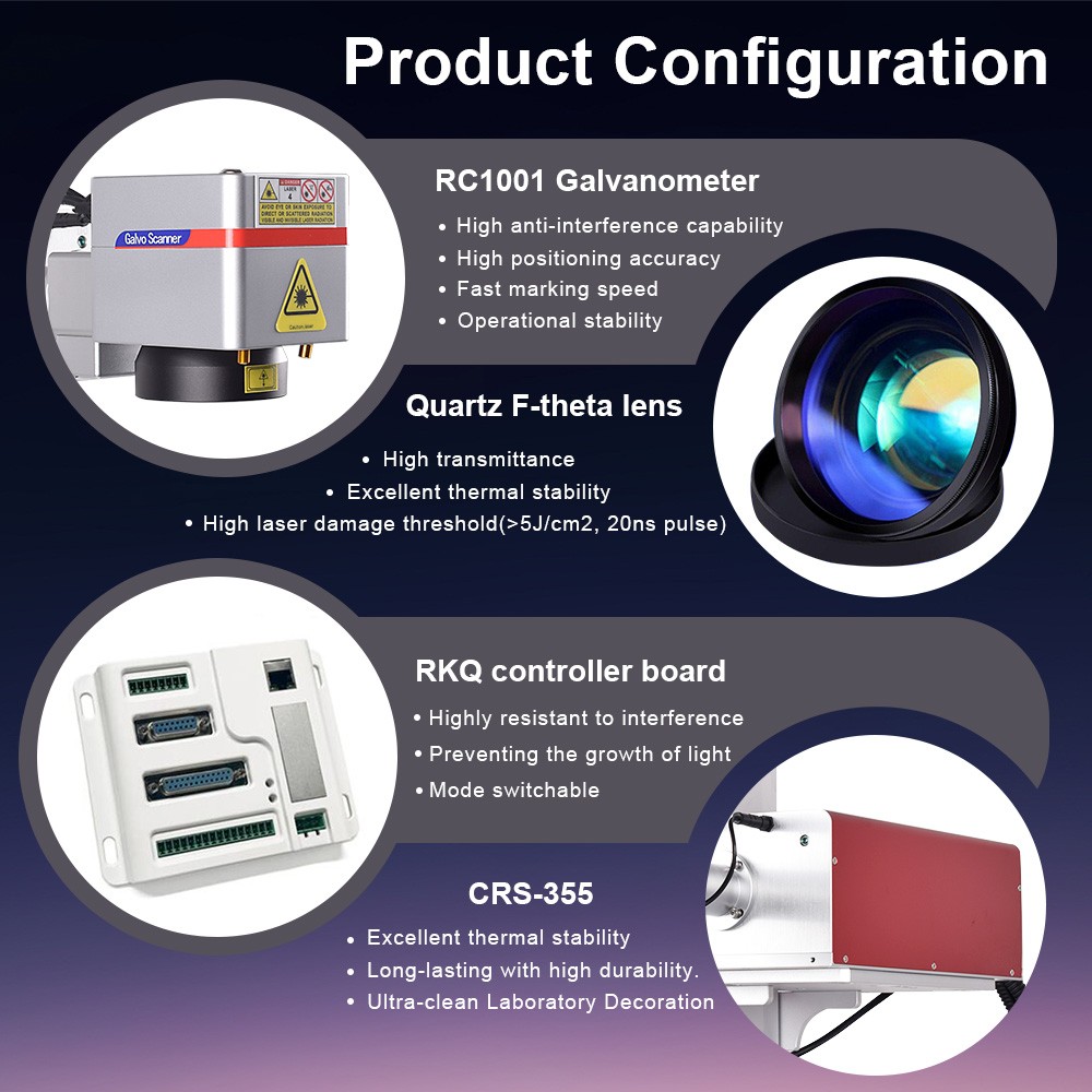 10W UV Laser Marking Machine 3D Crystal Laser Inside Engraving Motorized70&200mm