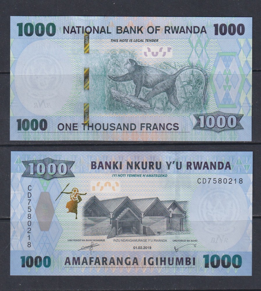 RWANDA - 2019 1000 Francs UNC