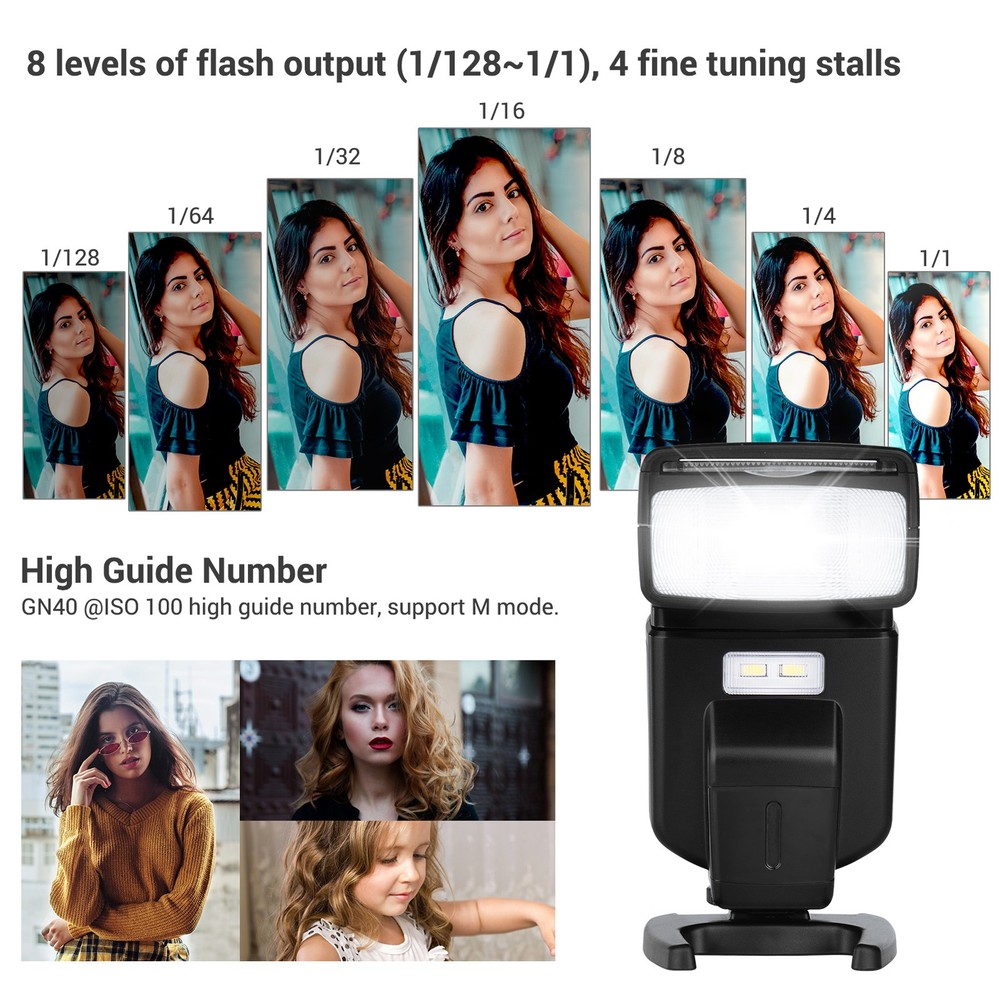 Andoer Universal Flash GN40 Adjustable LED Fill Light On-camera Flash
