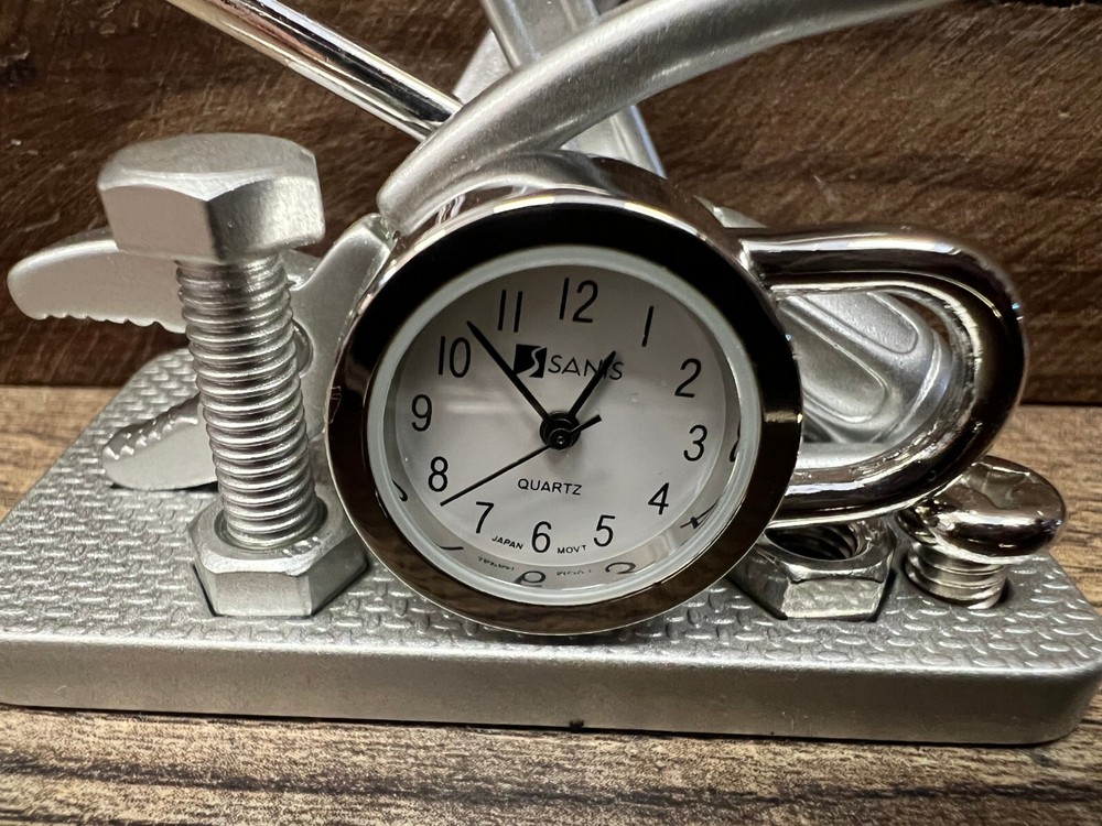 Tools Metal Desk Clock 3" x 3"