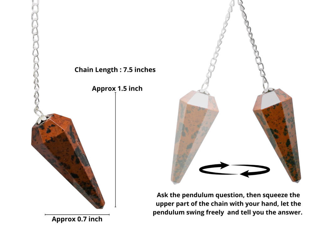 Mahogany Obsidian Dowsing Crystal Pendulum