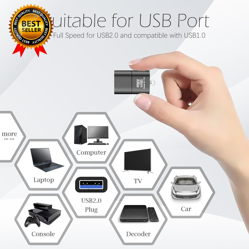 [3 Pack] Card Reader for Android,Micro SD Card to USB Adapter TF Card Reader