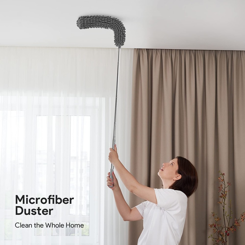 DELUX Microfiber Feather Duster,7 PCS Reusable Bendable Washable Cobweb Duste...