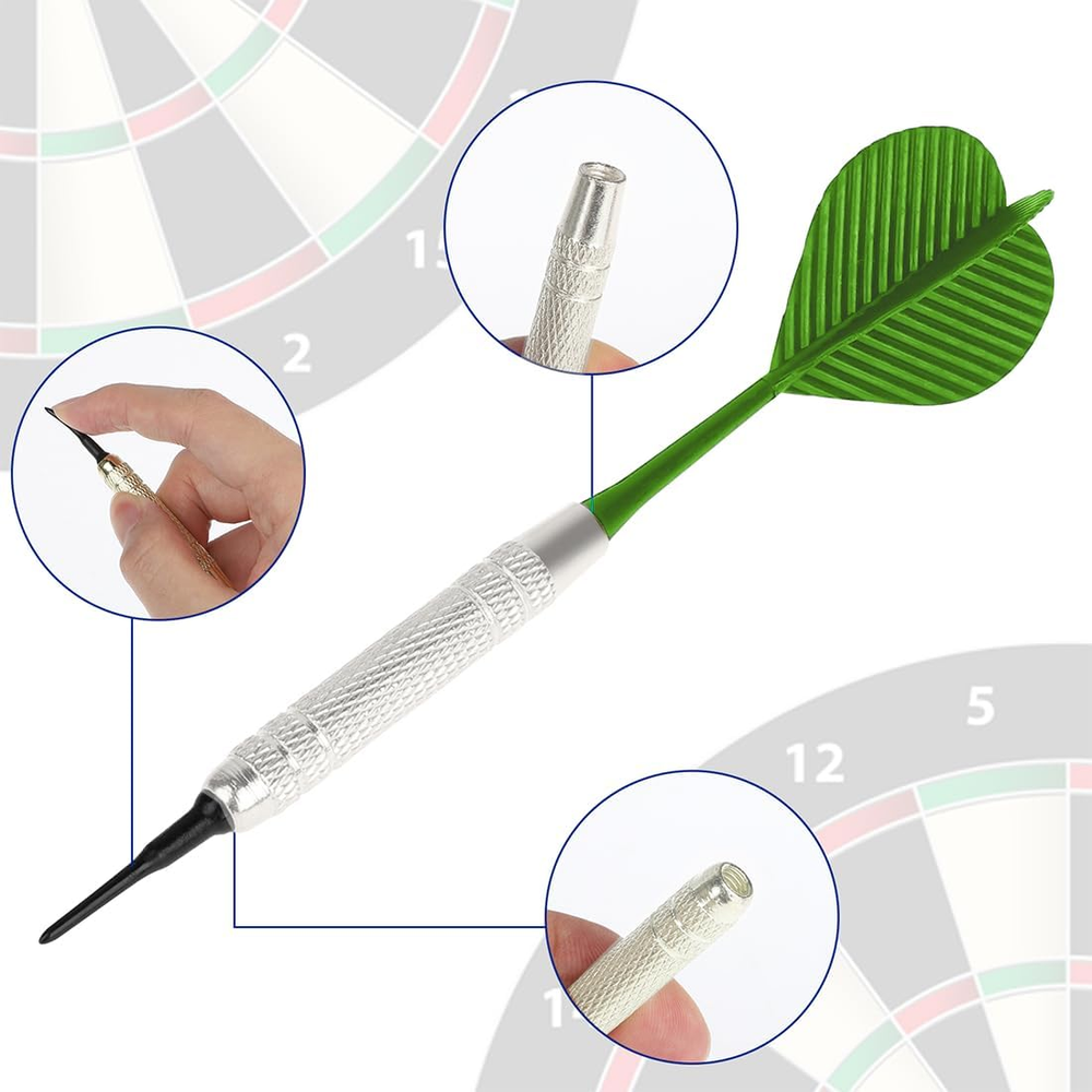 Soft Dart, 12 Pcs Dart with Plastic Soft Tip Points for Dartboard