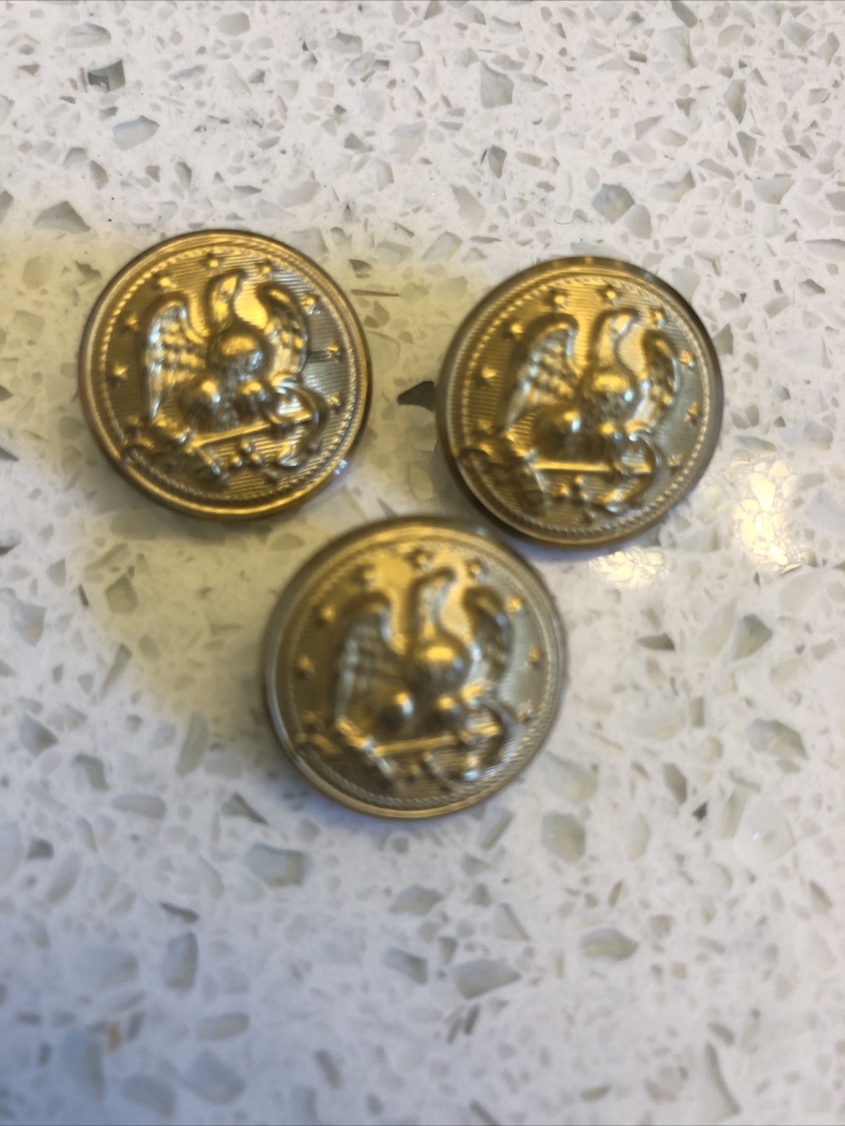 OLD EARLY UNION US NAVY EAGLE UNIFORM COAT BUTTON No Maker Lot Of 3 19 mm