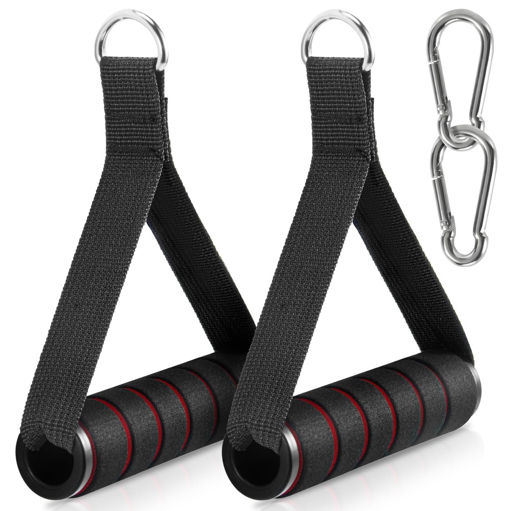 Exercise Handles 2 Pack for Cable Machine Attachments Resistance Bands