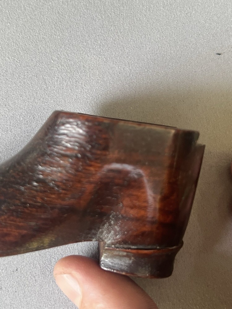Antique Wooden Shoe Snuff Box Missing Top