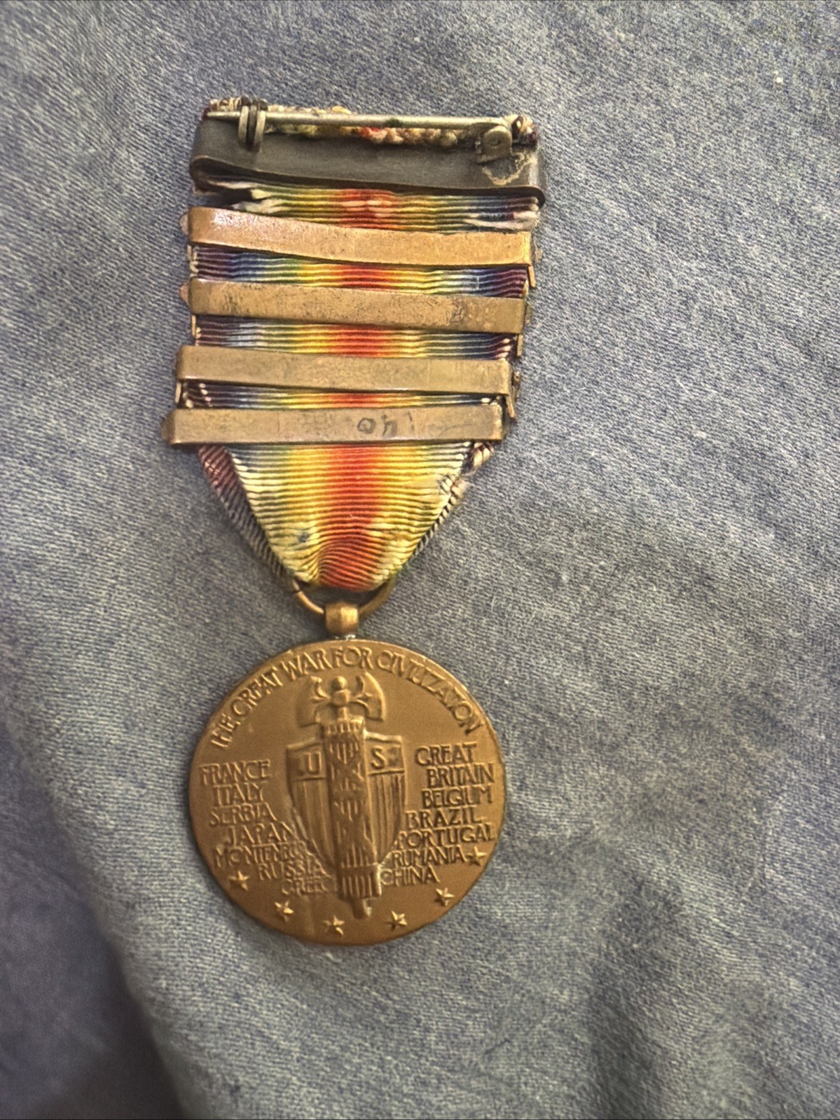 World War I Victory Medal 4 Bars
