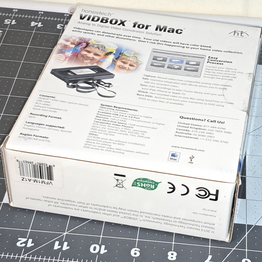 Honestech Vidbox For Mac Analog to Digital Video Conversion Solution New