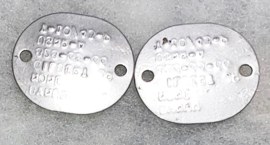 WWII USNR Gilbert Bynum T-43 Dog Tag Set