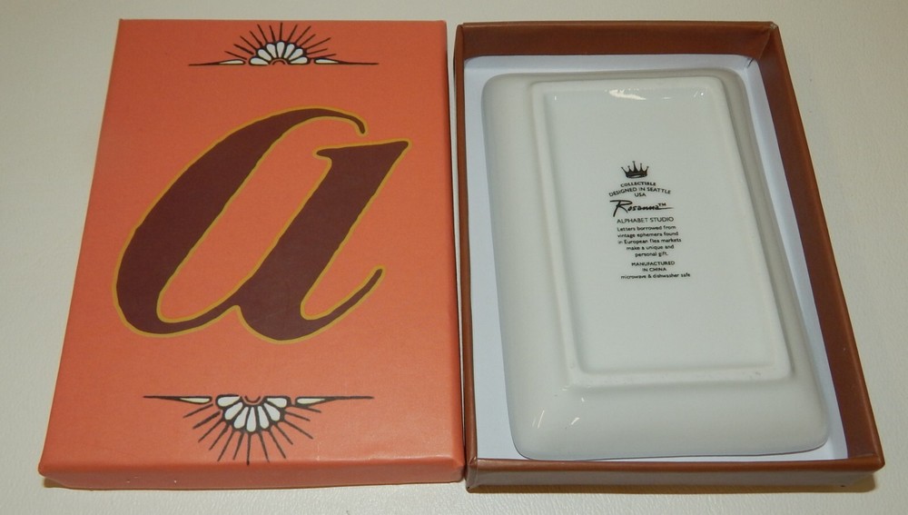 Rosannainc Alphabet Studio Letter "A" Trinket Ring Tray - MIB