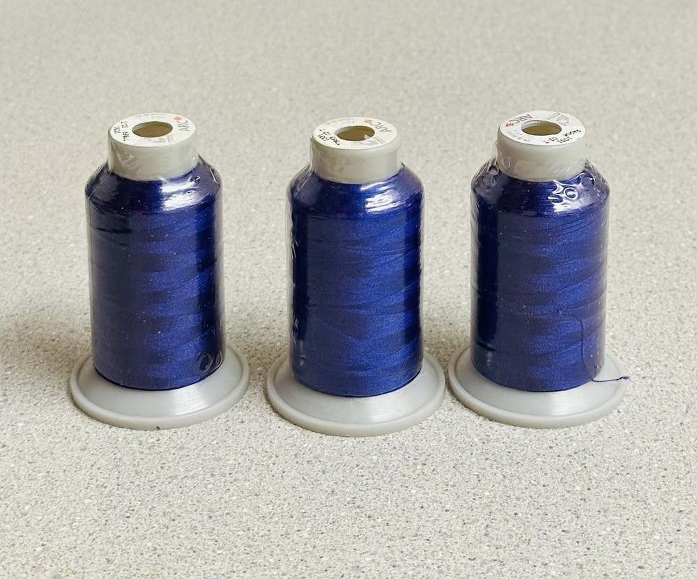 3 DURAK Tekstil ARC Polyester Embroidery Machine Thread Blue 40 WT 1000 M NEW