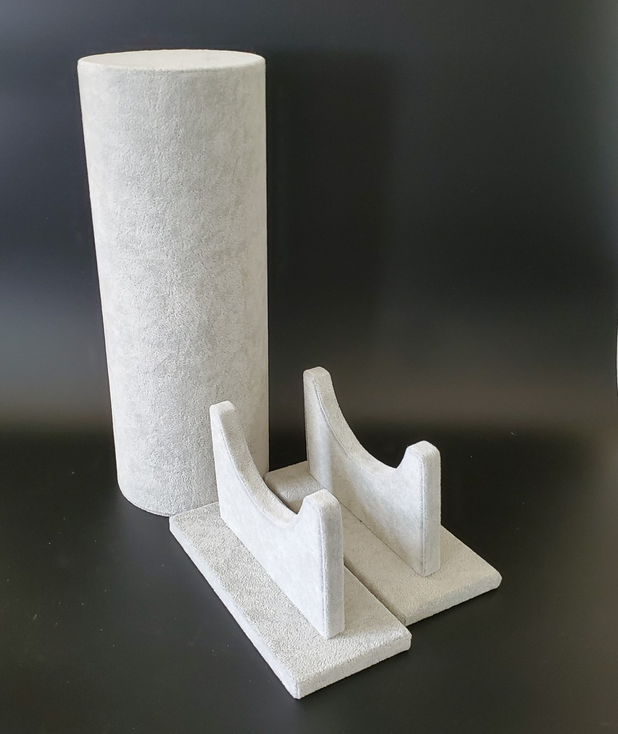 Large Soft Gray Velvet Headband Holder Display Organizer Stand